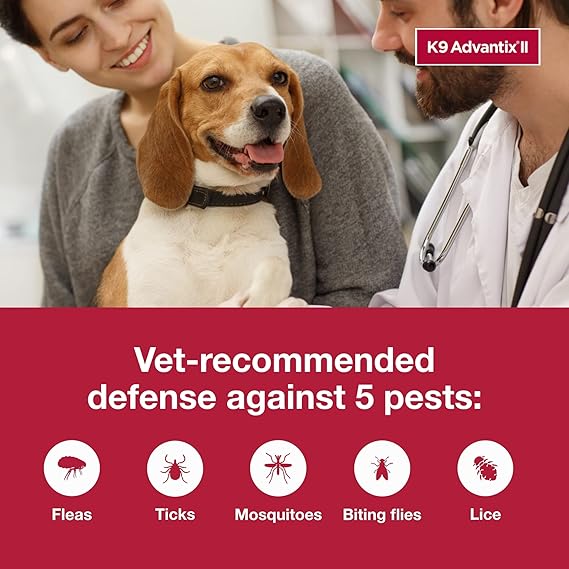 K9 Advantix II Medium Dog Vet-Recommended Flea, Tick & Mosquito Treatment & Prevention | Dogs 11–20 lbs. | 4-Month Supply