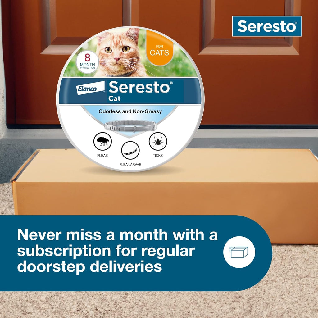Seresto Flea & Tick Collar for Cats | 8-Month Continuous Protection
