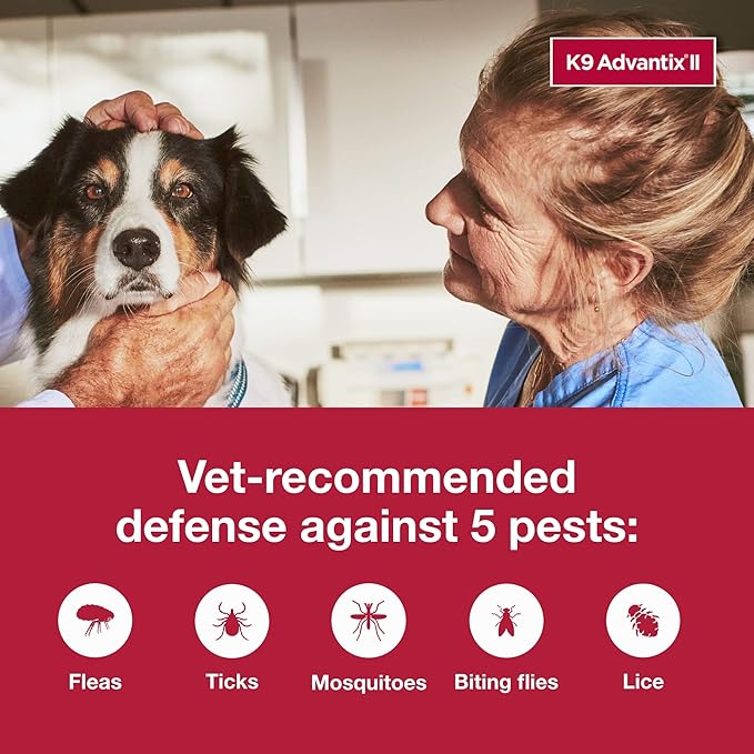K9 Advantix II Large Dog Vet-Recommended Flea, Tick & Mosquito Treatment & Prevention | Dogs 21–55 lbs. | 6-Month Supply