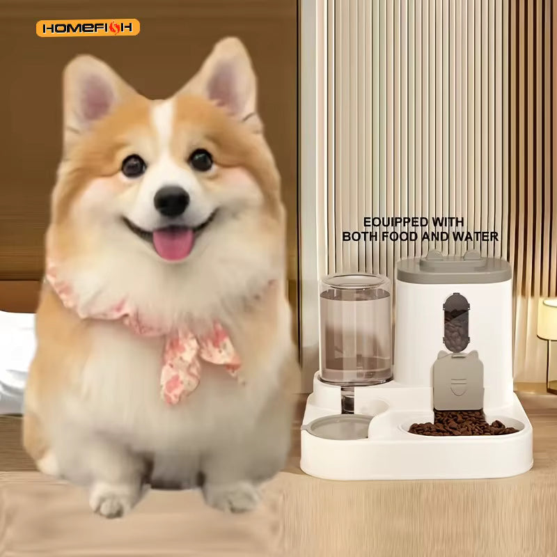 2-in-1 Cat Food Dispenser & Water Feeder – Automatic Pet Feeding and Hydration Station