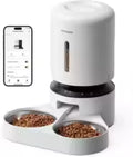5L Automatic Cat Feeder for 2 Cats – Smart Wi-Fi Programmable Pet Food Dispenser with Dual Stainless Steel Bowls