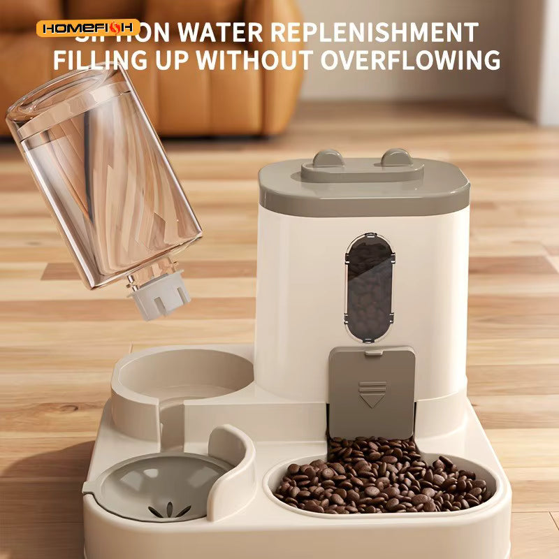 2-in-1 Cat Food Dispenser & Water Feeder – Automatic Pet Feeding and Hydration Station