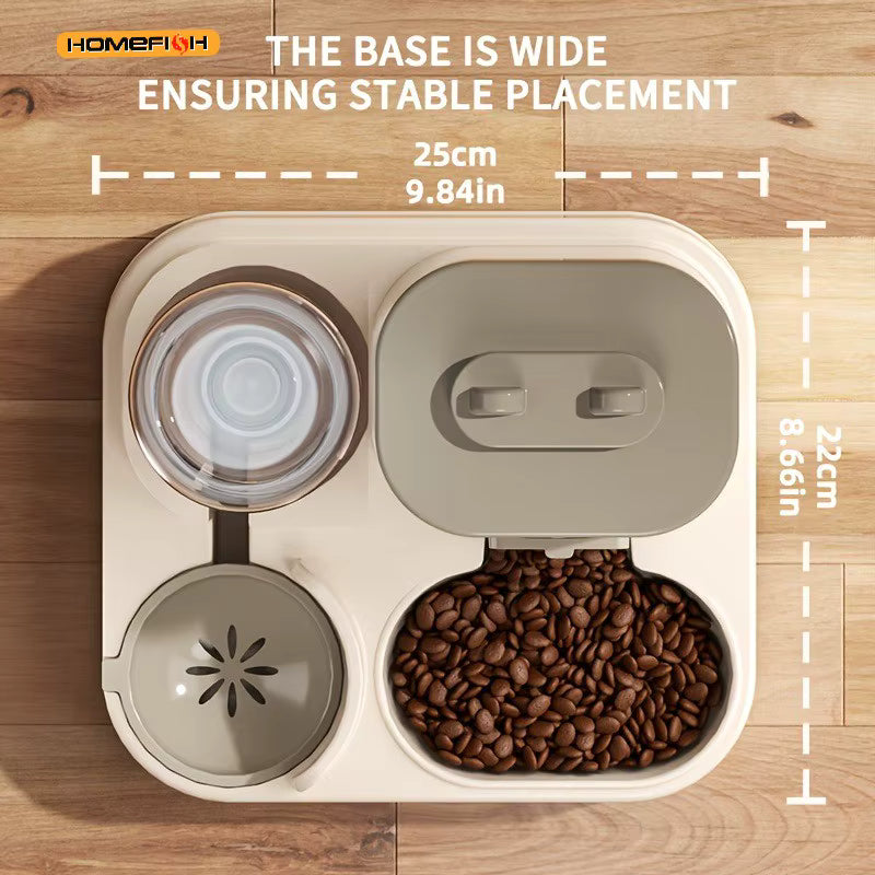 2-in-1 Cat Food Dispenser & Water Feeder – Automatic Pet Feeding and Hydration Station