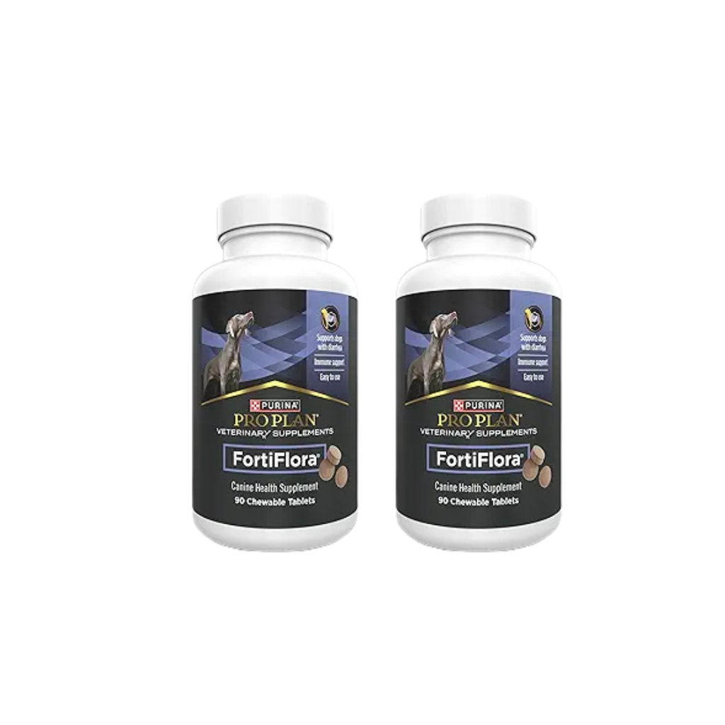 Purina Pro Plan Veterinary Supplements FortiFlora Daily Probiotics for Dogs Chewable Tablets for Digestive Gut Health and Diarrhea - 90 ct. Canister