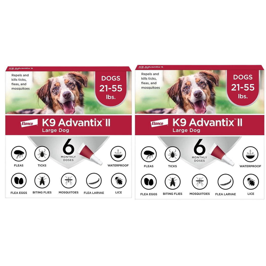 K9 Advantix II Large Dog Vet-Recommended Flea, Tick & Mosquito Treatment & Prevention | Dogs 21–55 lbs. | 6-Month Supply