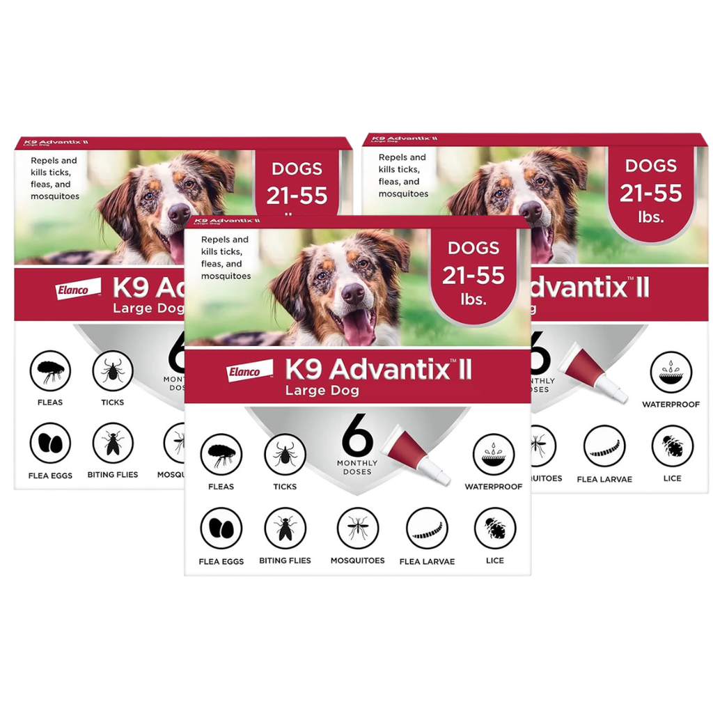 K9 Advantix II Large Dog Vet-Recommended Flea, Tick & Mosquito Treatment & Prevention | Dogs 21–55 lbs. | 6-Month Supply