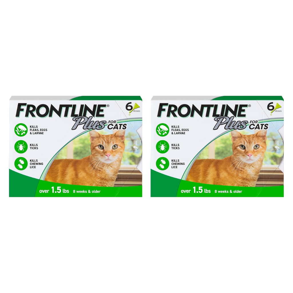 FRONTLINE Plus Flea and Tick Treatment for Cats Over 1.5 lbs (6 Doses)