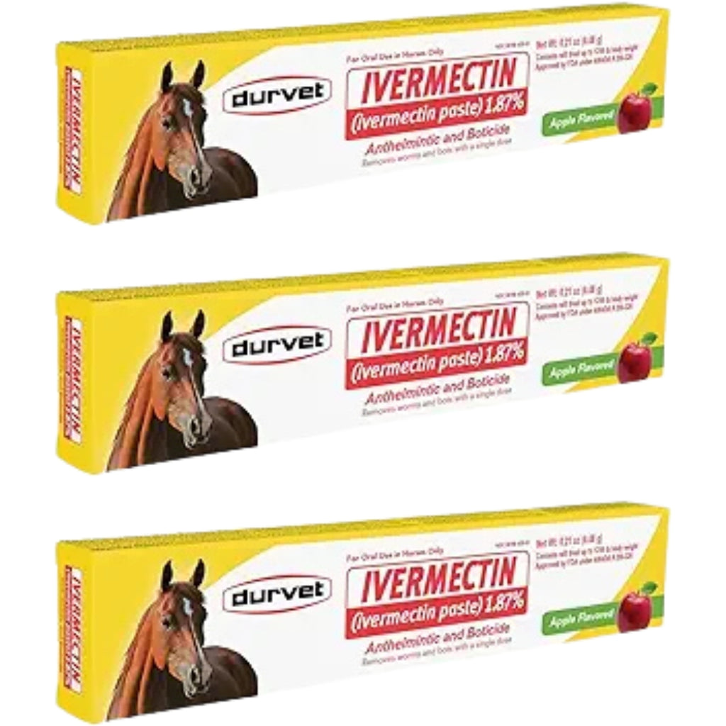 Ivermectin Paste Dewormer | 1.87% Apple Flavored | 3-Tube Value Pack