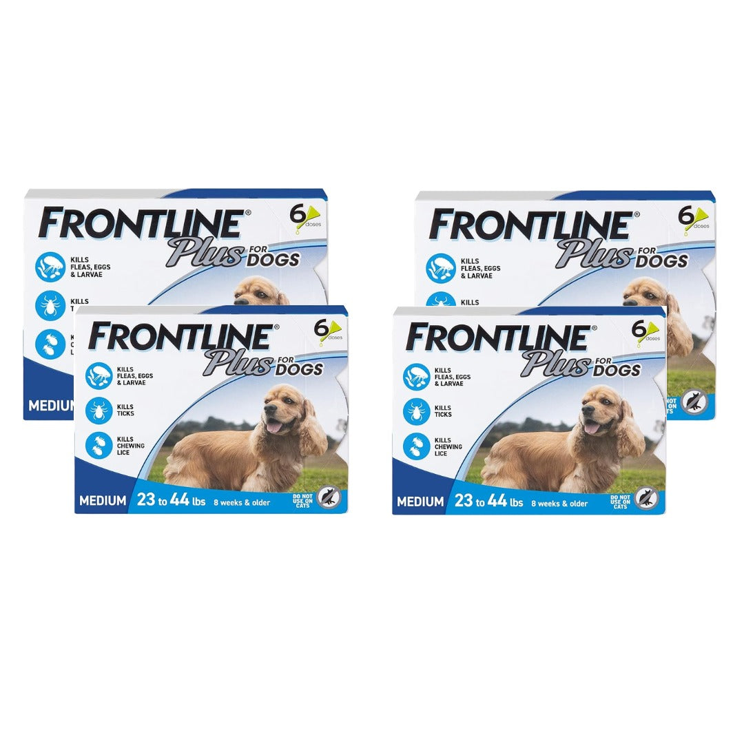 FRONTLINE Plus Flea and Tick Treatment for Medium Dogs (23–44 lbs) – 6 Doses